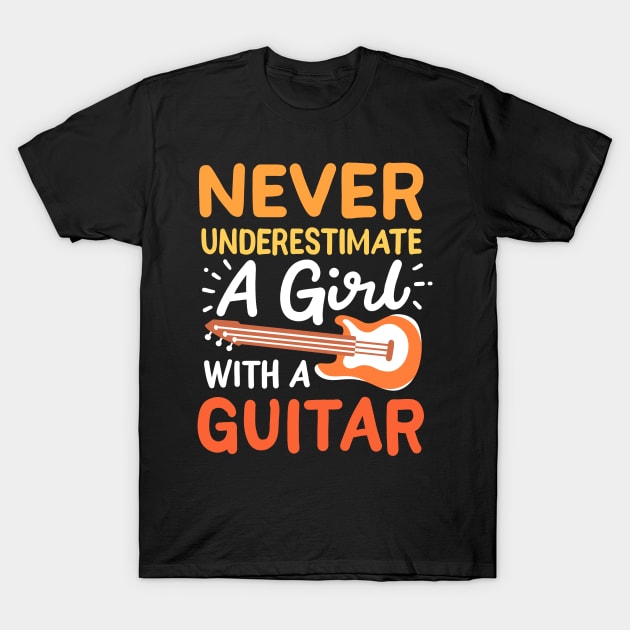 Guitar Girl Guitarist Guitar T-Shirt by KAWAIITEE